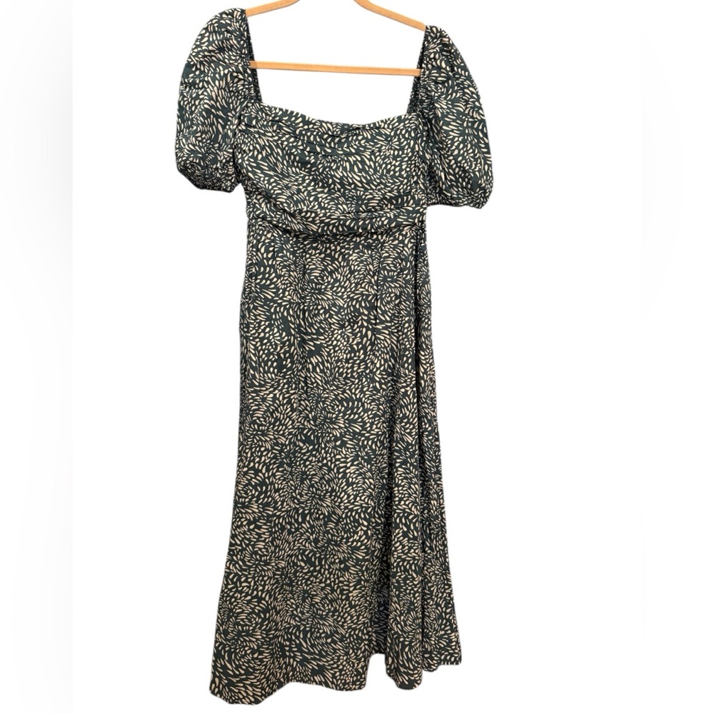 O.P.T. River Midi Dress Green Abstract Paisley Women’s Large - Picture 2 of 11
